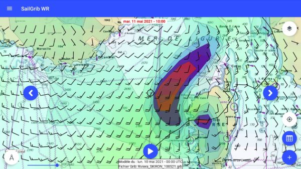 Modèle OpenSkiron 0,1° dans SailGrib WR